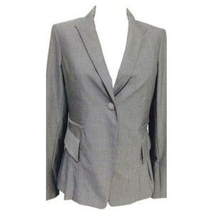 Etcetera Women's Blazer Gray Pinstripes Yacht Club Stretch Lined Size 2 NWT $335